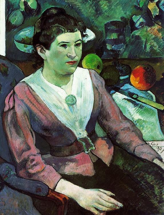 Paul Gauguin Portrait of a Woman with a Still Life by Cezanne Norge oil painting art